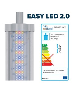 Aquatlantis easy led Universal 2.0 Freshwater Plafoniera LED Attacchi T5 e T8 1200 mm - 68000k - 52W 2