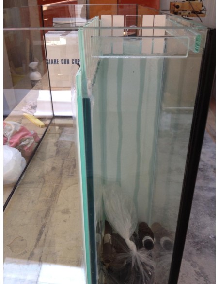 Vasca Acquario Artigianale Professionale IN TOTAL VETRO EXTRA CHIARO - 76x50x60h - 228LT (solo vasca)