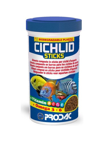 Prodac cichlid sticks gr 450 1200 ml mangime per ciclidi