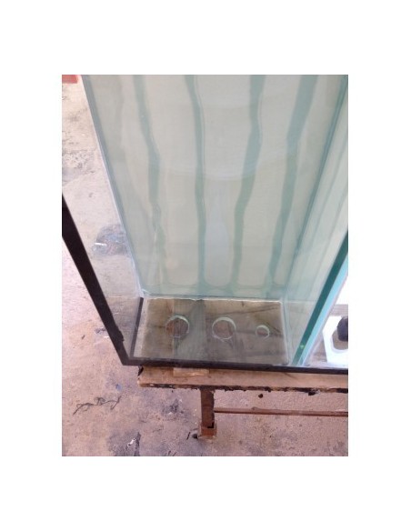 Vasca Acquario Artigianale Professionale  IN TOTAL VETRO EXTRA CHIARO -  140X45X60H - 378LT (con supporto)