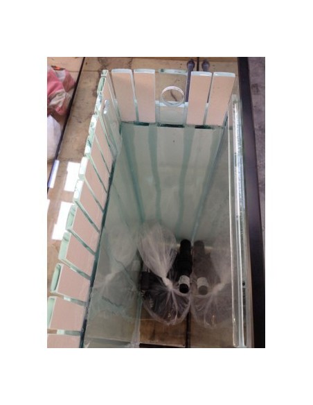 Vasca Acquario Artigianale Professionale  IN TOTAL VETRO EXTRA CHIARO -  140X45X60H - 378LT (con supporto)