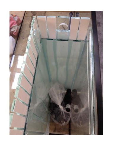 Vasca Acquario Artigianale Professionale  IN TOTAL VETRO EXTRA CHIARO -  110X50X60H - 330LT (con supporto)