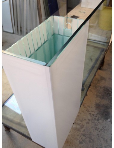 Vasca Acquario Artigianale Professionale  IN TOTAL VETRO EXTRA CHIARO -  110x50x50H - 275LT (con supporto)