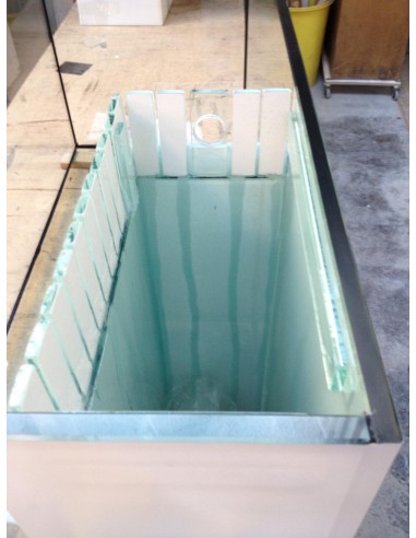 Vasca Acquario Artigianale Professionale  IN TOTAL VETRO EXTRA CHIARO -  110x50x50H - 275LT (con supporto)