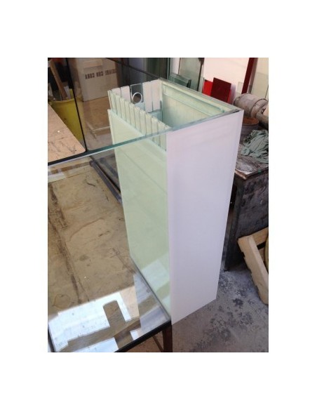 Vasca Acquario Artigianale Professionale IN TOTAL VETRO EXTRA CHIARO 140X40X60H - 336LT (con supporto)