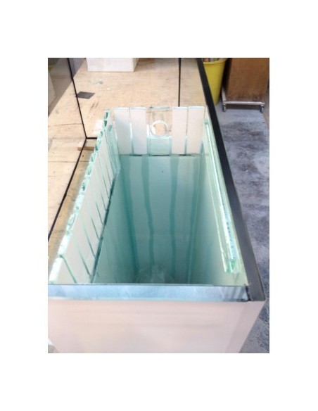 Vasca Acquario Artigianale Professionale IN TOTAL VETRO EXTRA CHIARO 140X40X60H - 336LT (con supporto)