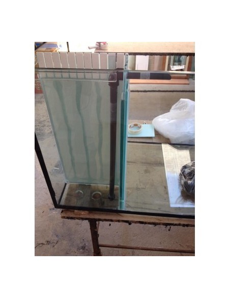 Vasca Acquario Artigianale Professionale IN TOTAL VETRO EXTRA CHIARO 140X40X60H - 336LT (con supporto)