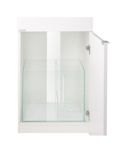AQPet Kit Acquario Kubic 50 bianco con supporto in vetro extra chiaro