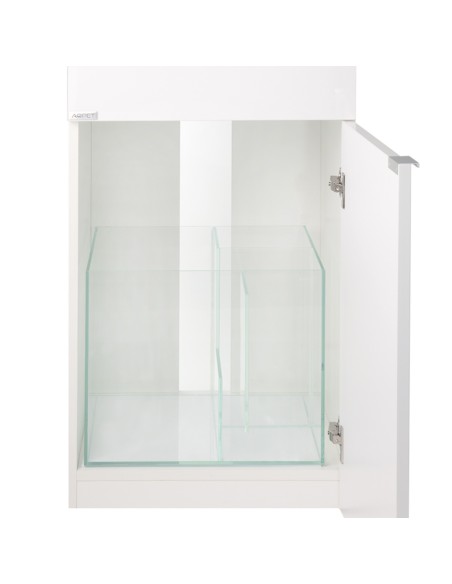 AQPet Kit Acquario Kubic 50 bianco con supporto in vetro extra chiaro