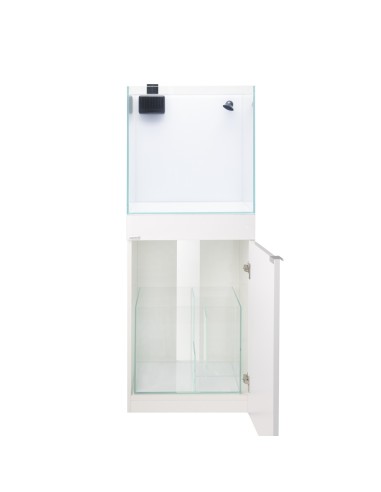 AQPet Kit Acquario Kubic 50 bianco con supporto in vetro extra chiaro