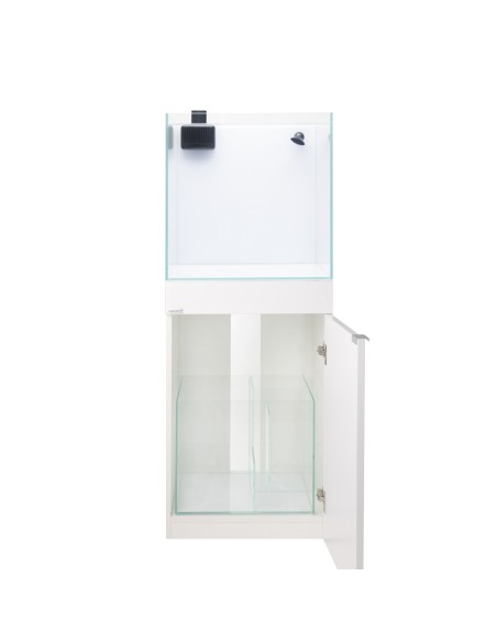 AQPet Kit Acquario Kubic 50 bianco con supporto in vetro extra chiaro