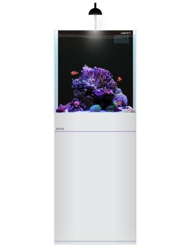 AQPet Kit Acquario Kubic 50 bianco con supporto in vetro extra chiaro