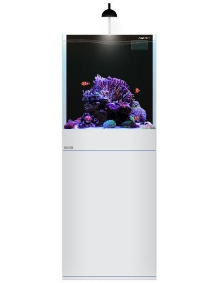 AQPet Kit Acquario Kubic 50 bianco con supporto in vetro extra chiaro