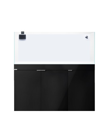 AQPet Kit Acquario Kubic 120 nero  lucido con supporto in vetro extrachiaro