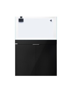 AQPet Kit Acquario Kubic 90 nero lucido con supporto in vetro extrachiaro