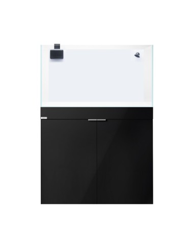 AQPet Kit Acquario Kubic 90 nero lucido con supporto in vetro extrachiaro