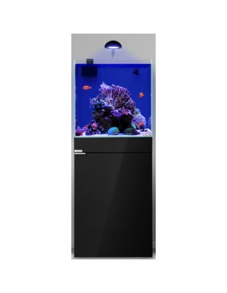 AQPet Kit Acquario Kubic 50 nero laccato con supporto vetro extrachiaro accessoriato di tutta la tecnica