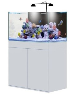 AQPet Kit Acquario Kubic 90 bianco laccato con supporto vetro extrachiaro accessoriato di tutta la tecnica