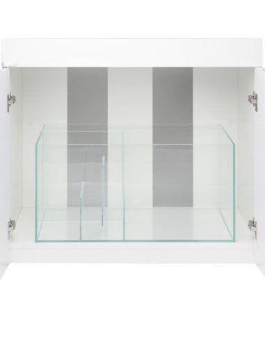 AQPet Kit Acquario Kubic 90 bianco laccato con supporto vetro extrachiaro accessoriato di tutta la tecnica