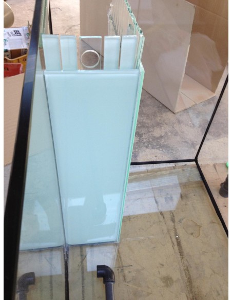 Vasca Acquario Artigianale Professionale  IN TOTAL VETRO EXTRA CHIARO -  50x50x80H -200LT  (solo vasca)