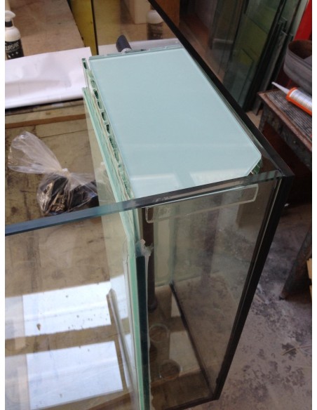 Vasca Acquario Artigianale Professionale  IN TOTAL VETRO EXTRA CHIARO -  50x50x80H -200LT  (solo vasca)