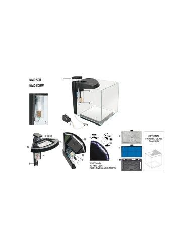 Newa Acquario  Newamore Marinewater NMO 50R bianco 45 litri con mobile - supporto