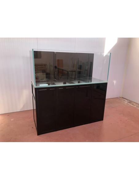 Vasca Acquario Artigianale Professionale  IN TOTAL VETRO EXTRA CHIARO -  150X80X60H - 720LT (CON SUPPORTO MOBILE)