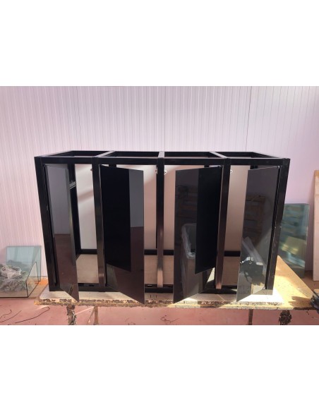 Vasca Acquario Artigianale Professionale  IN TOTAL VETRO EXTRA CHIARO -  150X80X60H - 720LT (CON SUPPORTO MOBILE)