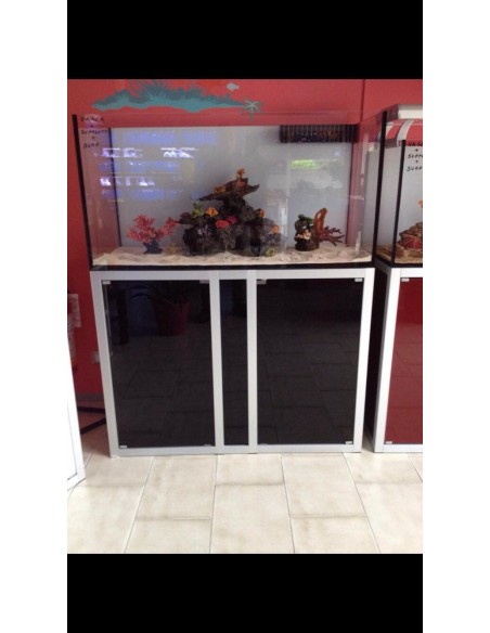 Vasca Acquario Artigianale Professionale  IN TOTAL VETRO EXTRA CHIARO -  150X80X60H - 720LT (CON SUPPORTO MOBILE)