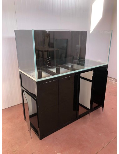 Vasca Acquario Artigianale Professionale  IN TOTAL VETRO EXTRA CHIARO -  150X80X60H - 720LT (CON SUPPORTO MOBILE)