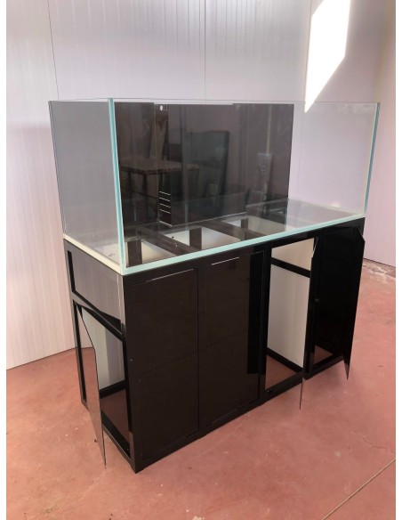 Vasca Acquario Artigianale Professionale  IN TOTAL VETRO EXTRA CHIARO -  150X80X60H - 720LT (CON SUPPORTO MOBILE)