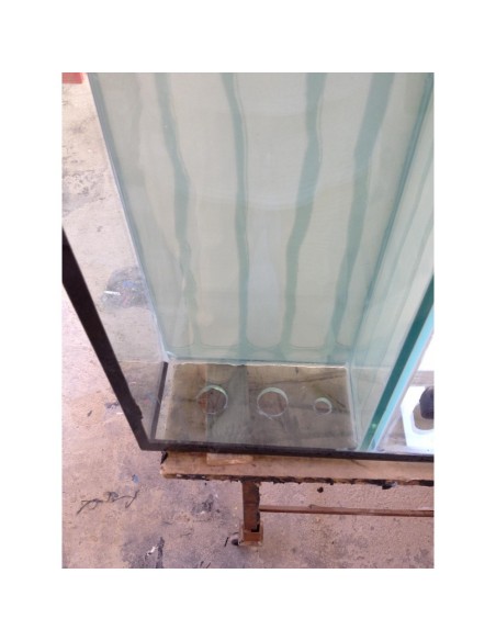 Vasca Acquario Artigianale Professionale  IN TOTAL VETRO EXTRA CHIARO -  150X80X60H - 720LT (CON SUPPORTO MOBILE)