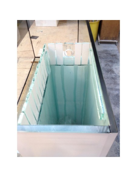 Vasca Acquario Artigianale Professionale  IN TOTAL VETRO EXTRA CHIARO -  150X80X60H - 720LT (CON SUPPORTO MOBILE)