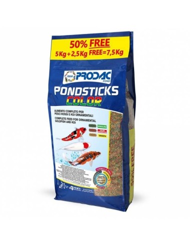 PRODAC PONDSTICKS COLOR MANGIME PER PESCI DA LAGHETTO 7.5 KG