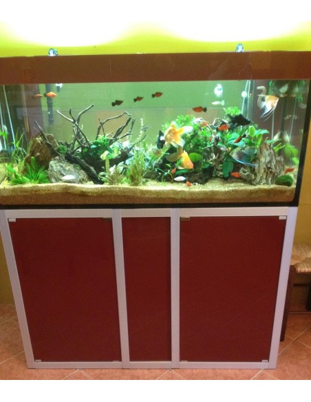 Vasca Acquario Artigianale Professionale  IN TOTAL VETRO EXTRA CHIARO -  130X50X65H - 422LT (CON SUPPORTO MOBILE)