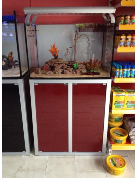 Vasca Acquario Artigianale Professionale  IN TOTAL VETRO EXTRA CHIARO -  150X70X60H - 630LT (CON SUPPORTO MOBILE)