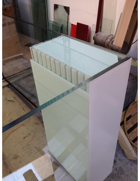 Vasca Acquario Artigianale Professionale  IN TOTAL VETRO EXTRA CHIARO -  150X70X60H - 630LT (CON SUPPORTO MOBILE)