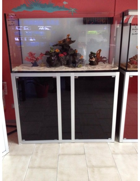 Vasca Acquario Artigianale Professionale  IN TOTAL VETRO EXTRA CHIARO -  150X70X60H - 630LT (CON SUPPORTO MOBILE)