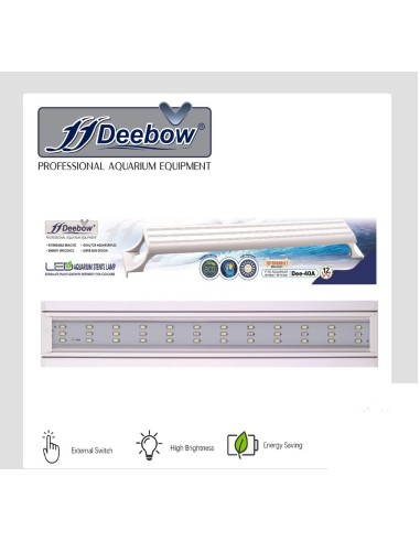 Deebow DEE-60A Plafoniera Nera LED  per acquari acqua dolce (16W) (60cm-65cm)