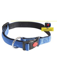 Velma collare bicolor blu/nero in naylon con safety click 35 mm x 15 mm