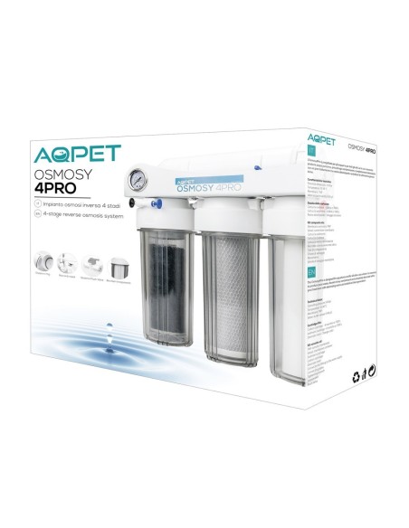 Aqpet Osmosy4 Pro Impianto Osmosi 4 Stadi a Bicchiere
