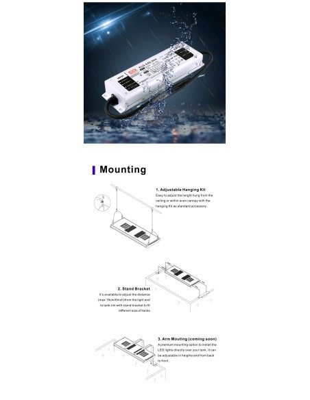 Plafoniera led dimmerabile MIRAGE X 200 - 180W con Wi FI control - cm 58x22x4h