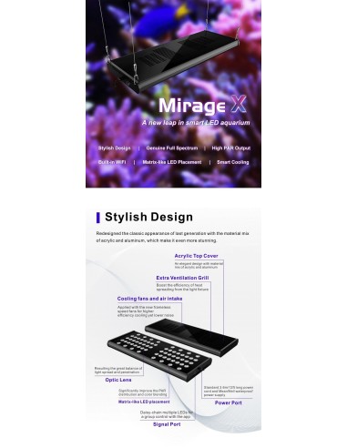 Plafoniera led dimmerabile MIRAGE X 200 - 180W con Wi FI control - cm 58x22x4h