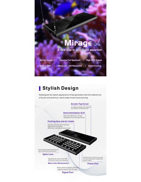 Plafoniera led dimmerabile MIRAGE X 200 - 180W con Wi FI control - cm 58x22x4h