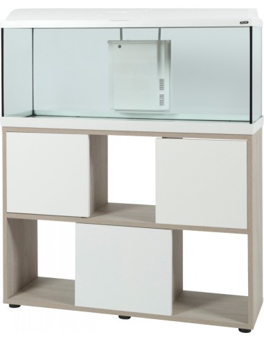 Zolux acquario iseo 100 accessoriato con supporto Trend- 120 litri- Bianco - cm. 100x30x40H Nuova versione