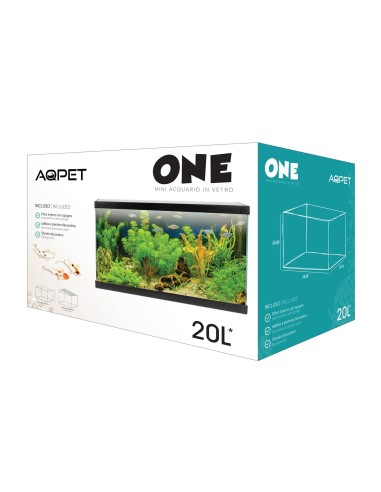 Aqpet One Mini Acquario in vetro 20 lt 36x22x26h cm
