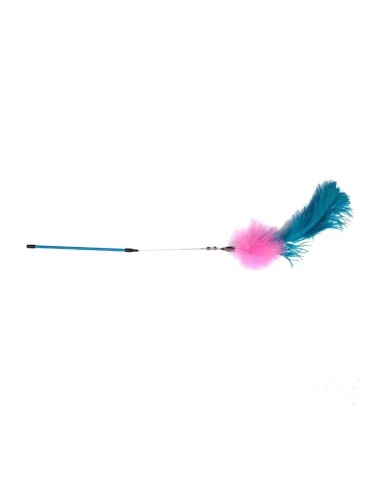 Gimborn GimCat Cannetta Gatto Con Piume E Campanello - 48cm piume verdi e arancioni