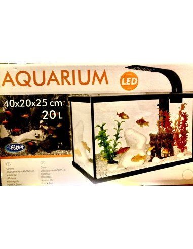 Prodac acquario 40x20x25h 20 litri bianco con luce led