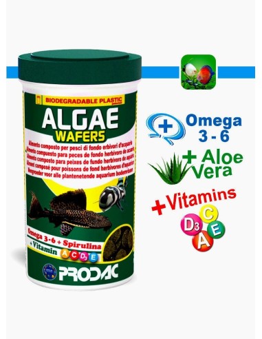 Prodac algae wafers per pesci da fondo erbivori 250 ml/125 gr