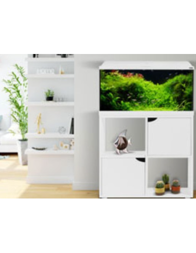 Zolux Acquario Iseo 80 Nuova versione completo con supporto  Trend 84LT Bianco - cm. 80x30x119,5H
